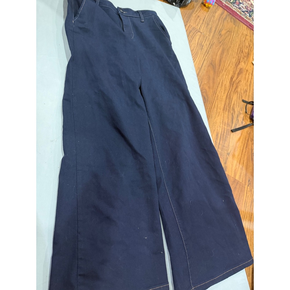 Dark Academia Womens 1822 Denim Wide Leg Jeans 8 Navy Blue